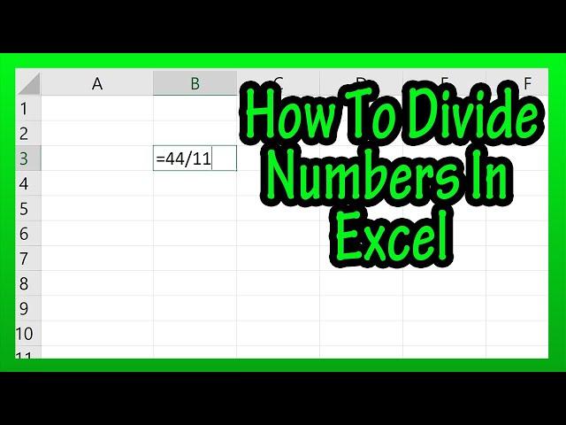 Excel Division - How To Divide Values Or Numbers In An Excel Spreadsheet Explained