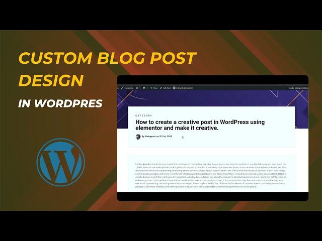 How to create custom post style in wordpress