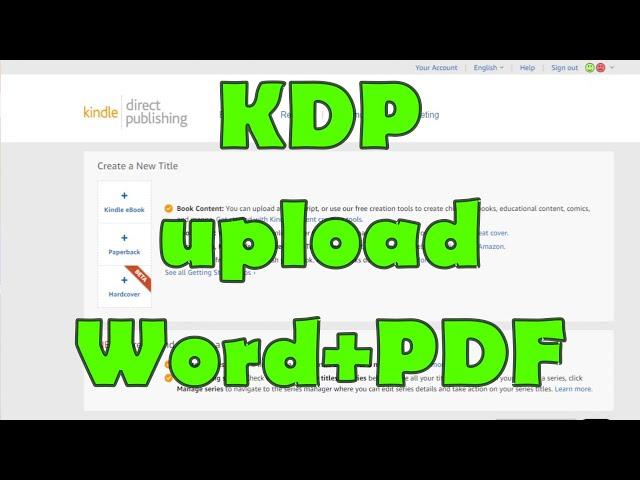 How to upload Word or PDF to KDP