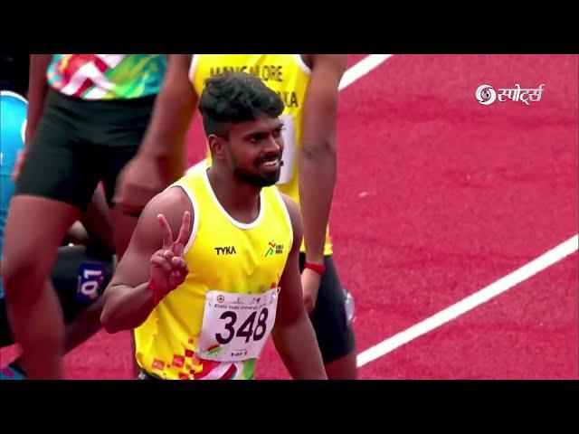 ATHLETICS ‍️Vignesh A of Mangalore University, Karnataka wins GOLD  Medal in Men's 200M Race!