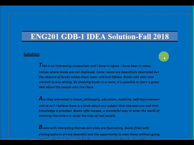 ENG201 GDB 1 Solution Fall 2019