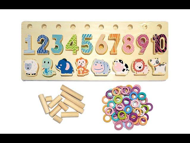 Onshine 3 in 1 Wooden Logarithmic Sorting and Puzzle Board