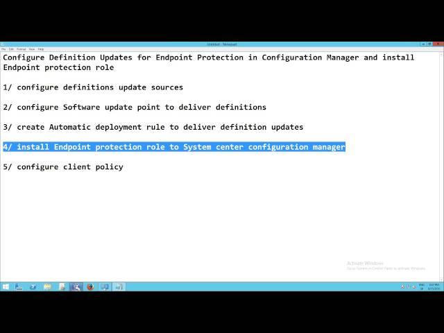 SCCM 2012 R2 - Configure Endpoint protection point and automatic deployment rules