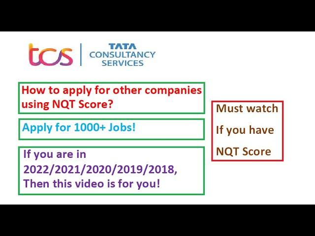 How to apply for others companies using NQT Score? Apply for 1000+ jobs using NQT Score