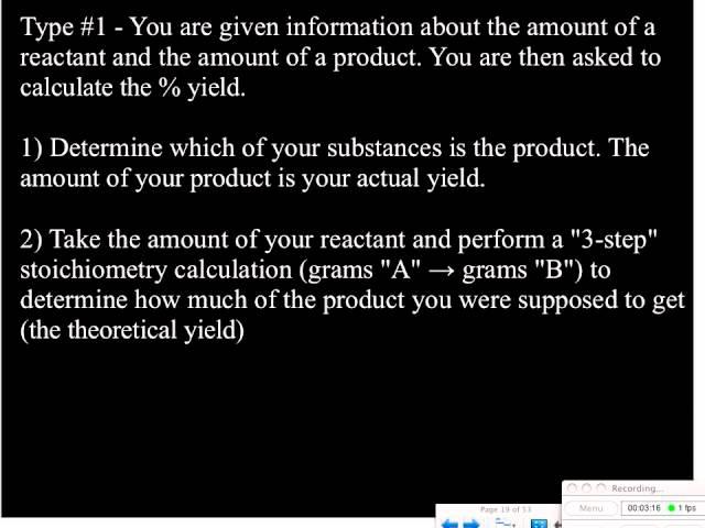 Percent Yield Problems (Stoichiometry  - Part 3)