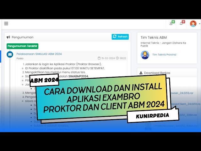 CARA DOWNLOAD DAN INSTALL APLIKASI EXAMBRO PROKTOR DAN CLIENT DENGAN BENAR | ABM 2024