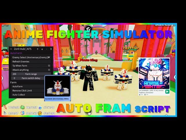 Anime Fighters Simulator Script GUI / Hack (Auto Farm, ReRoll, Auto Quest, And More) *PASTEBIN 2024*