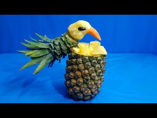 How to make a Parrot with an pineapple - Art Fruits - Natural Life