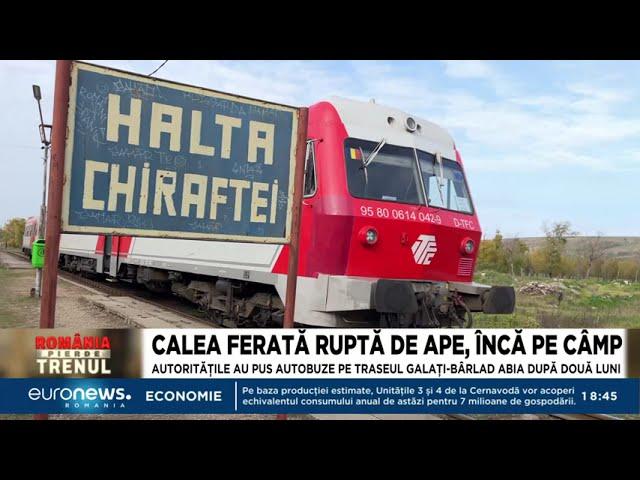 Cale ferată ruptă de ape, încă pe câmp. S-au pus autobuze pe ruta Galați – Bârlad după două luni