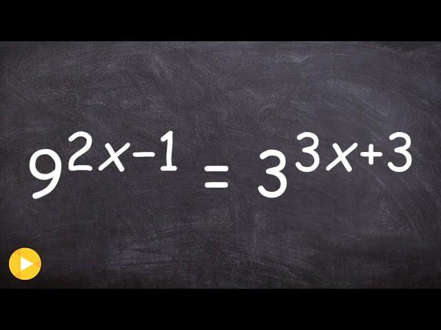 How to solve an exponential equation with two different bases