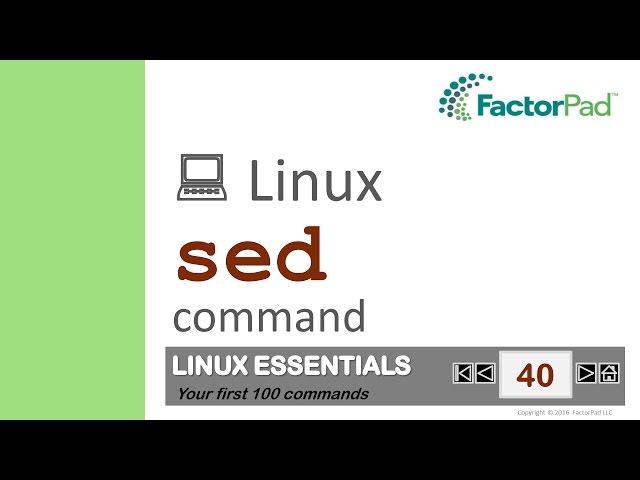 Linux sed command summary with examples