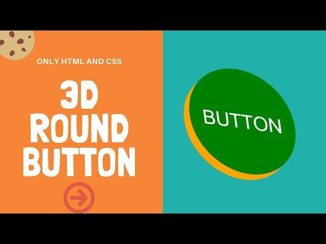 3D Round Button with pop-up effect | CSS only