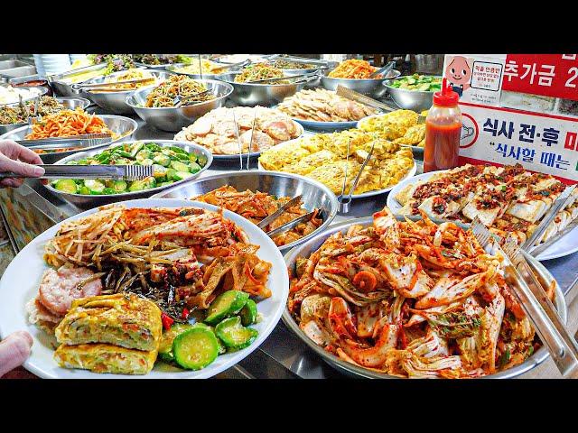 Delicious grandma food!The process of making the famous $5 Korean buffet in Korea-Korean street food