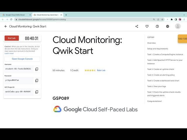 Cloud Monitoring: Qwik Start || #qwiklabs || #GSP089