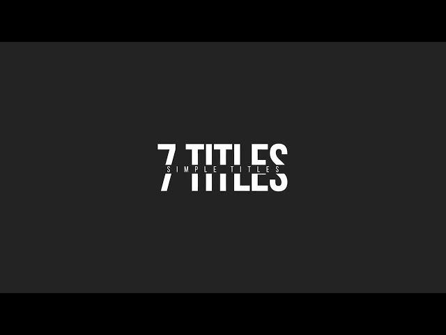 Minimal Motion Titles Motion Graphics Templates