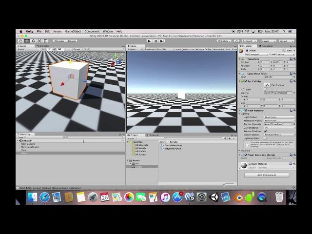 Unity - How to move a Player GameObject with axis