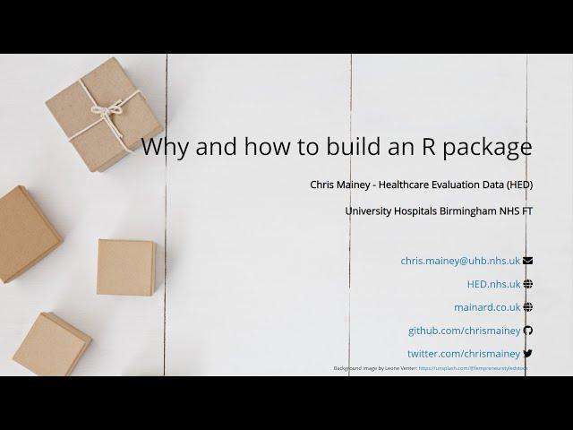 Why and how to build an R package