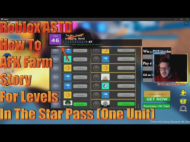 Roblox ASTD How To AFK Farm Story For Levels In The Star Pass (One Unit)