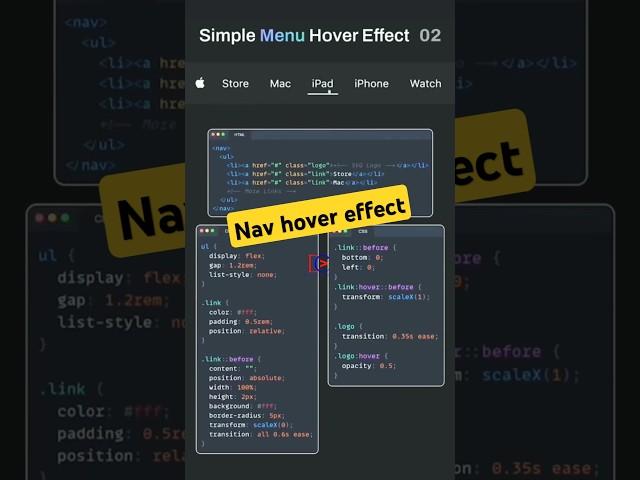 Mouse hover effect in navbar #htmlfullcourse #coding #python #javascript #programming #coding #java