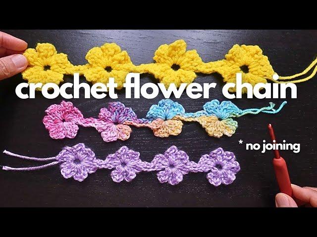 How to Crochet a Flower Chain - No Joining! Super easy, as long as you want