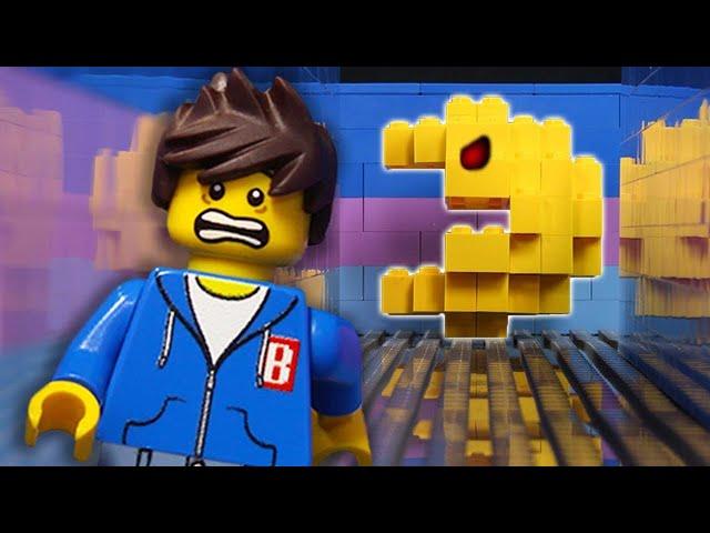 LEGO Pacman Escape Game! STOP MOTION Billy Teleports Into Arcade Game | LEGO City | Billy Bricks
