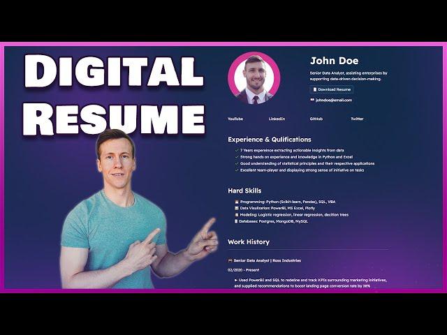 Build A Digital Resume Using Python & Streamlit