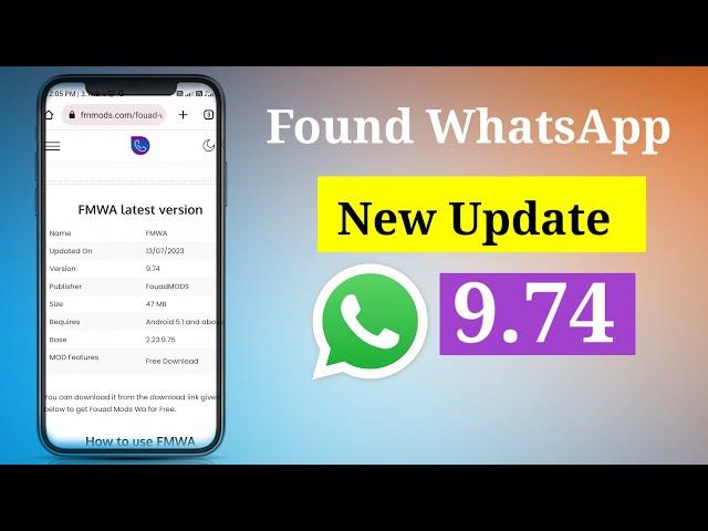 Fouad WhatsApp New Update Kaise Kare 2023 | Found WhatsApp New Update V9.74 Download