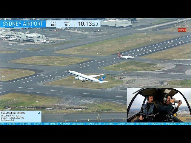 LIVE - Air to Air Plane Spotting @ Sydney Airport @blueskyhelicopters w/Kurt and Tim 