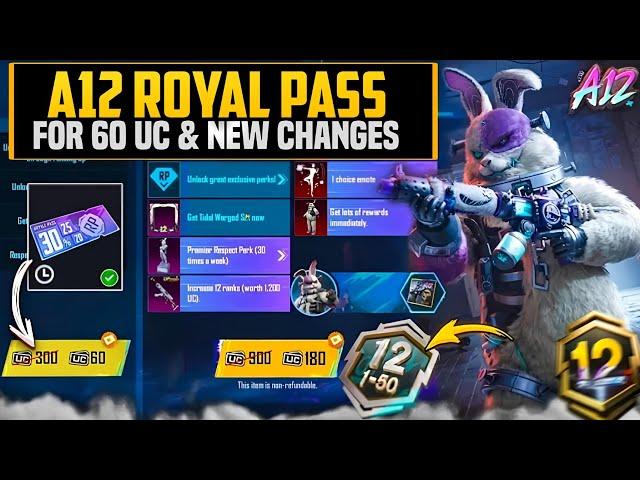  A12 Royal Pass For 60 UC | Cheap Royal Pass Trick & UC | A12 Pre-Order Perks New Changes | PUBGM