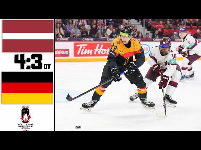 LATVIA VS GERMANY HIGHLIGHTS 2025 IIHF WORLD JUNIOR CHAMPIONSHIP