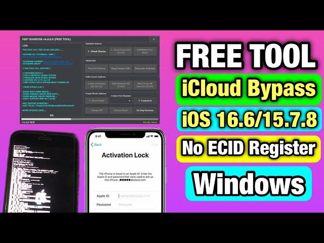 FREE Unlock iCloud Activation iOS 16.6 - iOS 15.7.8 iPhone/iPad/iPod By 007 Ramdisk