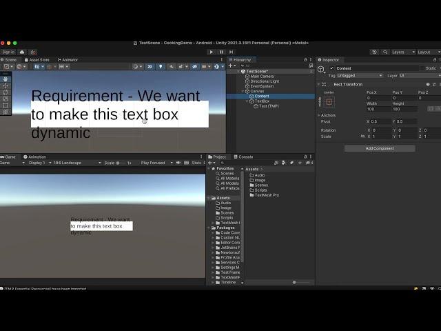 Dynamic Textbox | Auto resize text background | Unity3d | UI