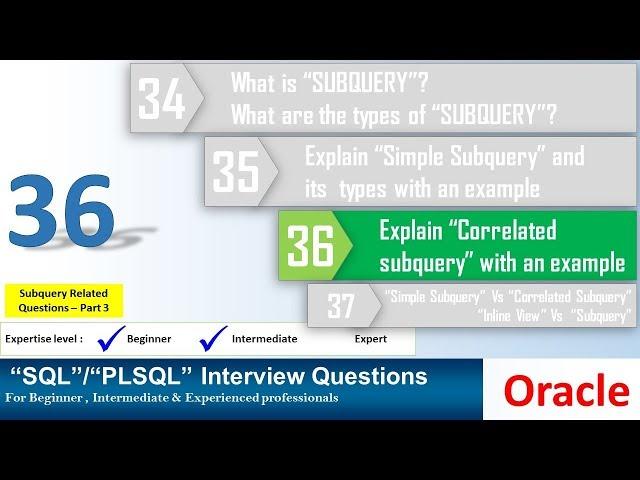 Oracle PL SQL interview question What is Correlated subquery | Oracle Correlated subquery