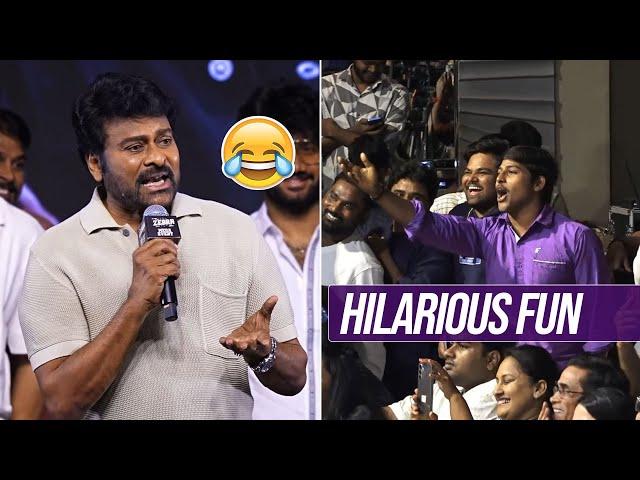 Mega Star Chiranjeevi Hilarious Fun With a Fan @ Zebra Pre Release Event | Manastars