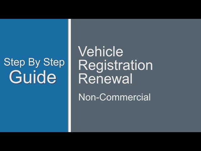 VFO Non Commercial Vehicle Registration Renewal