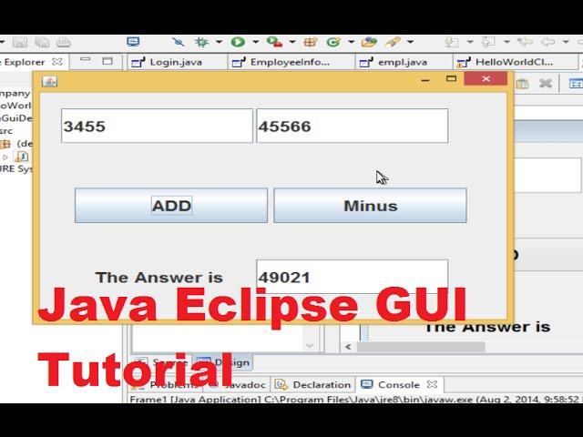 Java Eclipse GUI Tutorial 2 # Creating A Simple Calculator Using JFrame
