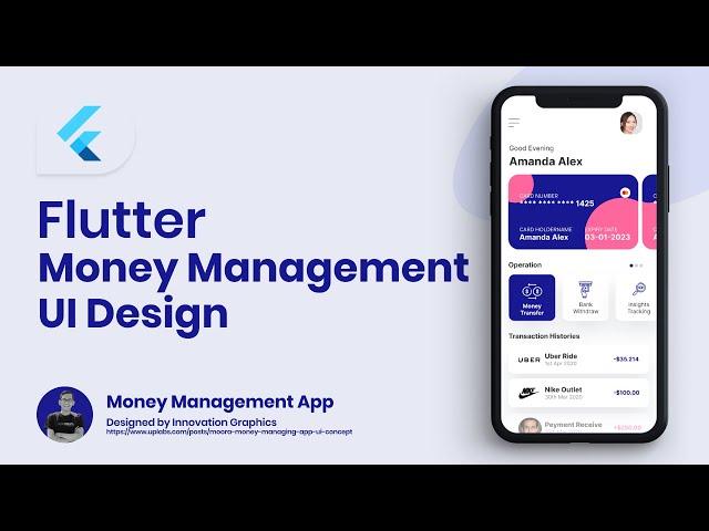 Flutter UI Tutorial - Designing Moora Money Banking Management App UI Design Uplabs