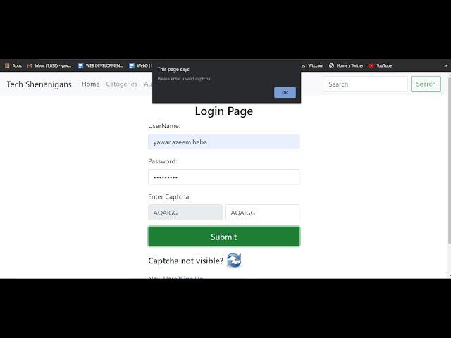 How to add captcha to login Page | HTML, CSS, JavaScript | Captcha | Github link attached