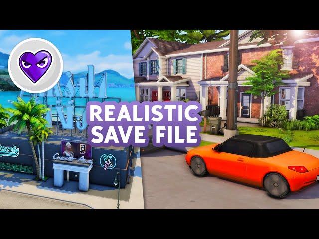 MUST HAVE REALISTIC SAVE FILE! Strip Club, Drama Filled Backstories, Real Life Places - The Sims 4