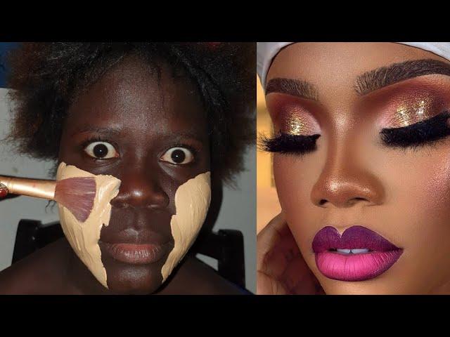 BOMB Hair ️‍️ And Makeup Transformation | Melanin Makeup Tutorial ️