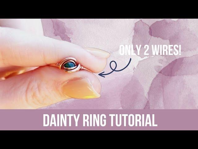 Wire Wrapped Ring with ONLY 2 Wires! - Quick and Easy - Dainty Cabochon Ring Tutorial