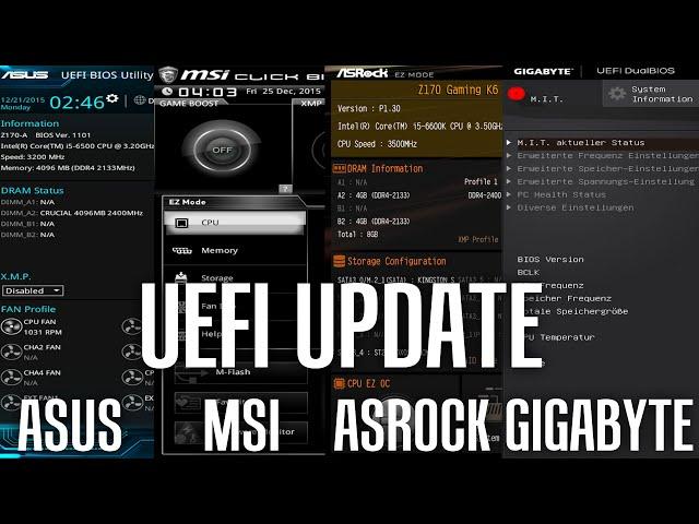 UEFI / BIOS Update Anleitung - MSI | ASUS | Gigabyte | AsRock