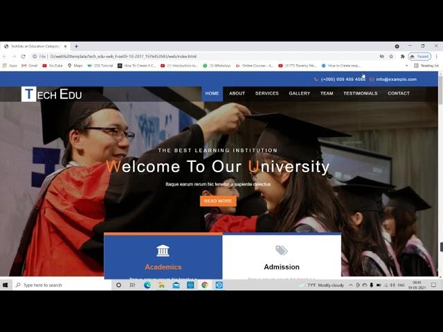 college website template and free source code