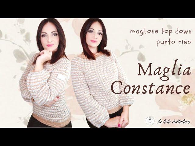 TUTORIAL: Maglia "Constance" top down punto riso