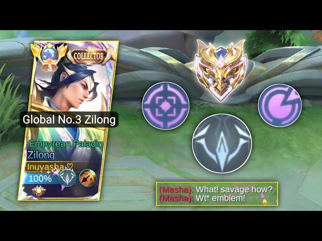 WHEN GLOBAL ZILONG USE THIS ULTRA PRO EMBLEM WTF DAMAGE AUTO GARBAGE 