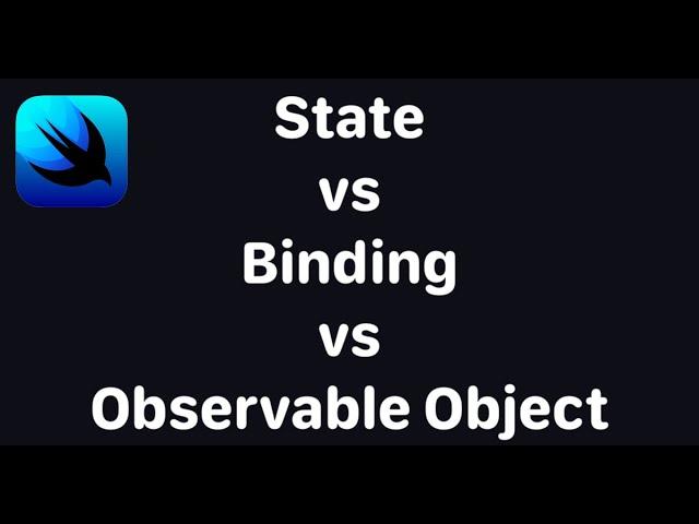 SwiftUI: Difference between State, Binding, Observable Object