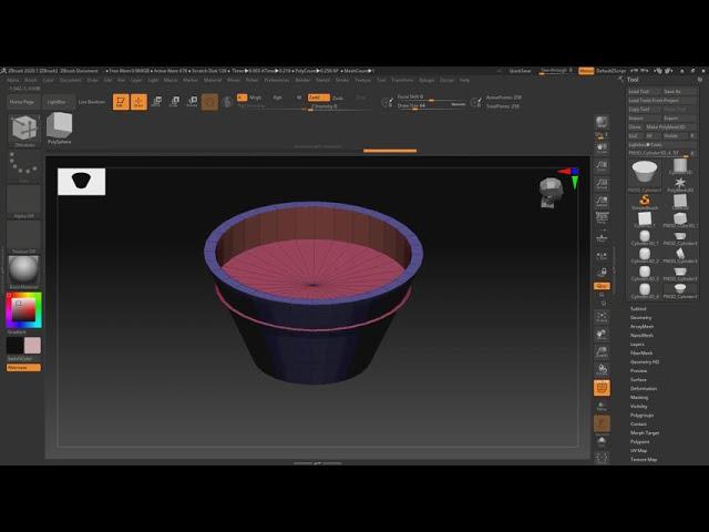 Zmodeler Zbrush Basics в действии