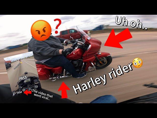 I TRIED TO PASS A HARLEY RIDER AND THIS HAPPENED… (Motovlog)