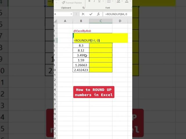 How to Round UP numbers in Excel! #excel