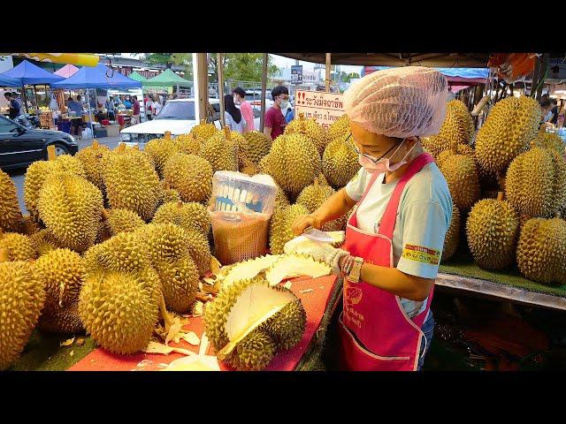 +AAA Quality Giant Durian Cutting Skills Master - Thai Street Food